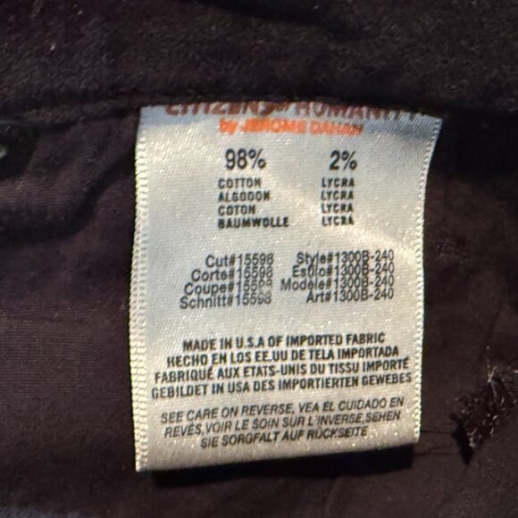 Citizens of Humanity Avedon Velvet Pants Low-Rise Skinny Leg Black - Picture 9 of 12